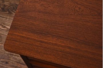 ヴィンテージ家具　北欧ビンテージ　両面収納　チーク材の褐色が美しいワークデスク(オフィスデスク、両袖机、在宅ワーク、在宅用)