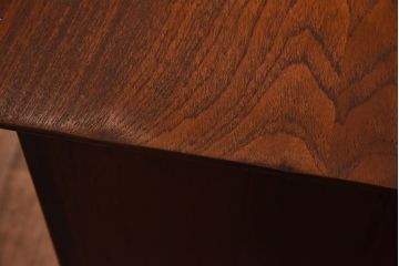 ヴィンテージ家具　北欧ビンテージ　両面収納　チーク材の褐色が美しいワークデスク(オフィスデスク、両袖机、在宅ワーク、在宅用)