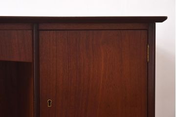 ヴィンテージ家具　北欧ビンテージ　両面収納　チーク材の褐色が美しいワークデスク(オフィスデスク、両袖机、在宅ワーク、在宅用)