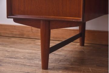 ヴィンテージ家具　北欧ビンテージ　両面収納　チーク材の褐色が美しいワークデスク(オフィスデスク、両袖机、在宅ワーク、在宅用)