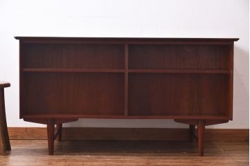 ヴィンテージ家具　北欧ビンテージ　両面収納　チーク材の褐色が美しいワークデスク(オフィスデスク、両袖机、在宅ワーク、在宅用)