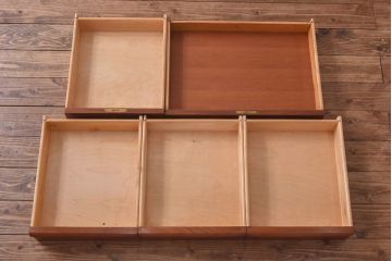 ヴィンテージ家具　北欧ビンテージ　両面収納　チーク材の褐色が美しいワークデスク(オフィスデスク、両袖机、在宅ワーク、在宅用)