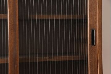 ラフジュ工房オリジナル　モールガラス入り　古材を活かしたウォールシェルフ(ウォールキャビネット、壁掛け収納棚、戸棚)(1)
