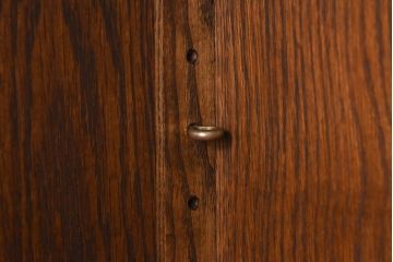 中古　イギリス　old charm(オールドチャーム) ステンドグラスが気品を漂わせるブックシェルフ(本箱、飾り棚)