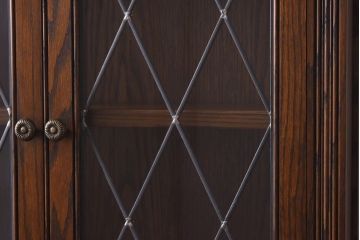 中古　イギリス　old charm(オールドチャーム) ステンドグラスが気品を漂わせるブックシェルフ(本箱、飾り棚)