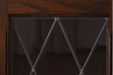 中古　イギリス　old charm(オールドチャーム) ステンドグラスが気品を漂わせるブックシェルフ(本箱、飾り棚)