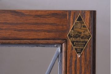中古　イギリス　old charm(オールドチャーム) ステンドグラスが気品を漂わせるブックシェルフ(本箱、飾り棚)