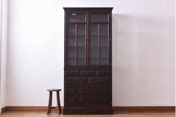 中古　蝦夷民藝　凛とした佇まいが美しいカップボード(食器棚、飾り棚、キャビネット)