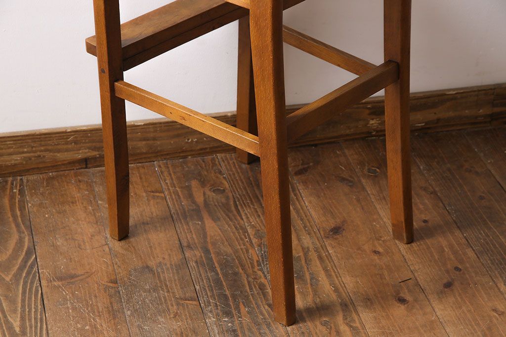 レトロ家具　昭和レトロ　ブナ材　木の風合いが感じられるチャイルドチェア(キッズチェア、子供用椅子)
