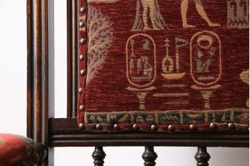アンティーク家具　イギリスアンティーク　エキゾチックな雰囲気のスプリング式ロッキングチェア(アームチェア、椅子)
