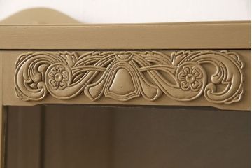 アンティーク家具　イギリスアンティーク　あたたかな色合いが魅力的なペイントブックケース(本箱、キャビネット、収納棚)