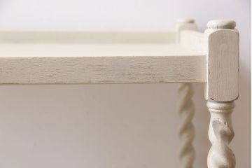 ヴィンテージ家具　イギリスビンテージ　ツイストデザインが上品なペイントトロリー(キャスターワゴン、サイドワゴン、サイドテーブル)
