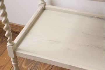 ヴィンテージ家具　イギリスビンテージ　ツイストデザインが上品なペイントトロリー(キャスターワゴン、サイドワゴン、サイドテーブル)