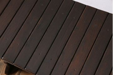 アンティーク家具　イギリスアンティーク　オーク材　曲線のデザインが素敵なスツール(椅子、チェア)