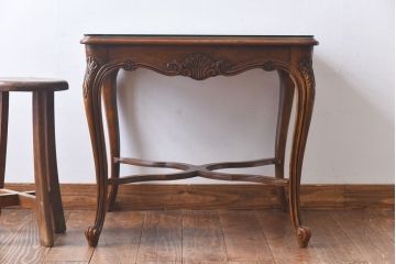 中古　DREXEL HERITAGE(ドレクセルヘリテイジ)　old continent(オールドコンチネント)　カクテルテーブル(サイドテーブル)(定価約35万円)(1)