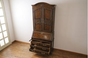 中古　DREXEL HERITAGE(ドレクセルヘリテイジ)　Old World(オールドワールド)　セクレタリー(ライティングビューロー、ワークデスク、在宅ワーク、在宅用、収納棚)(定価約226万円)(R-029290)