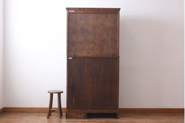 【S様ご成約済・ご決済用】中古　北海道民芸家具　上品な雰囲気漂うビューローブックケース(ライティングビューロー、机、本箱、収納棚)(定価約49万円)(1)