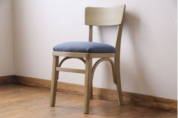 ヴィンテージ家具　イギリスビンテージ　レトロなベージュペイントのダイニングチェア(ワークチェア、イス)(2)