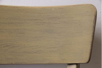 ヴィンテージ家具　イギリスビンテージ　レトロなベージュペイントのダイニングチェア(ワークチェア、イス)(2)
