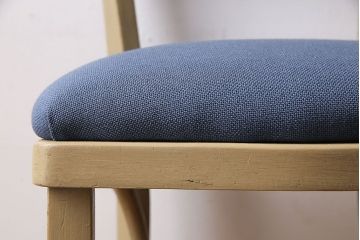 ヴィンテージ家具　イギリスビンテージ　レトロなベージュペイントのダイニングチェア(ワークチェア、イス)(2)