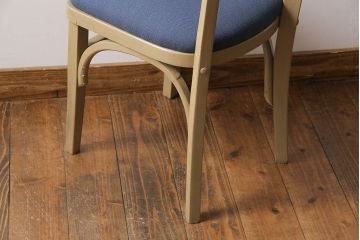 ヴィンテージ家具　イギリスビンテージ　レトロなベージュペイントのダイニングチェア(ワークチェア、イス)(2)