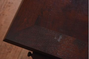 中古　北海道民芸家具　収納に便利な本棚のついたライティングビューロー(ビューローブックケース、簿記机)(1)