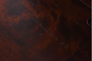 中古　北海道民芸家具　収納に便利な本棚のついたライティングビューロー(ビューローブックケース、簿記机)(1)