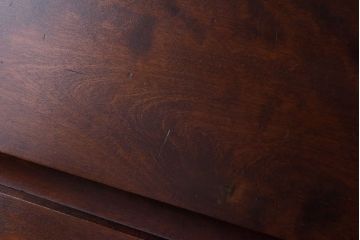 中古　北海道民芸家具　収納に便利な本棚のついたライティングビューロー(ビューローブックケース、簿記机)(1)