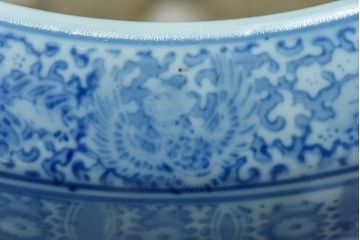 アンティーク雑貨　和製アンティーク　龍鳳凰文　どっしりとした存在感の瀬戸火鉢(鉢カバー)