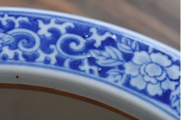 アンティーク雑貨　和製アンティーク　鶴松の図　情緒あふれる瀬戸火鉢(鉢カバー)