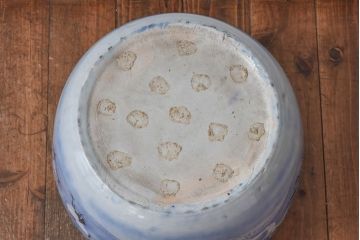 アンティーク雑貨　和製アンティーク　鶴松の図　情緒あふれる瀬戸火鉢(鉢カバー)