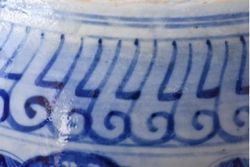 アンティーク雑貨　和製アンティーク　窓絵　山水図　和モダンな雰囲気漂う瀬戸火鉢(鉢カバー)