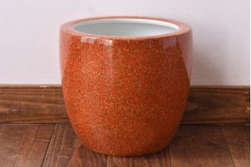 アンティーク雑貨　ノリタケ・則武(日陶)　オールドノリタケ　砂地橙色火鉢(鉢カバー)