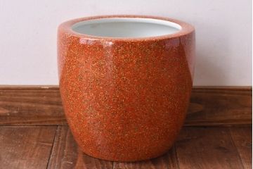 アンティーク雑貨　ノリタケ・則武(日陶)　オールドノリタケ　砂地橙色火鉢(鉢カバー)