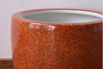 アンティーク雑貨　ノリタケ・則武(日陶)　オールドノリタケ　砂地橙色火鉢(鉢カバー)