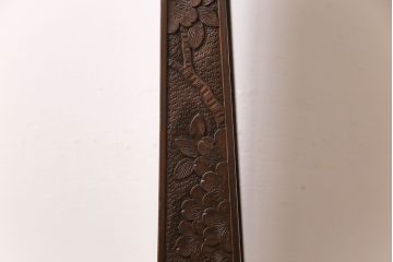 アンティーク雑貨　中古　伝統工芸軽井沢彫り　立派な桜の彫刻が美しい姿見(鏡)