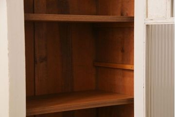 ペイント家具　イギリス製　モールガラス入り　愛らしいデザインのサイドチェスト(チェスト、収納棚)