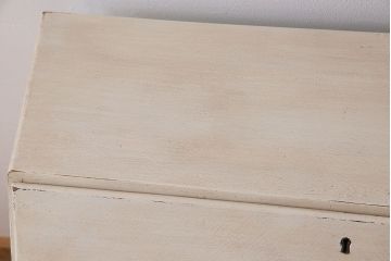 ペイント家具　イギリス製　ペイントと木の色味のコントラストが魅力的なライティングビューロー(簿記机)