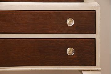 ペイント家具　イギリス製　ペイントと木の色味のコントラストが魅力的なライティングビューロー(簿記机)