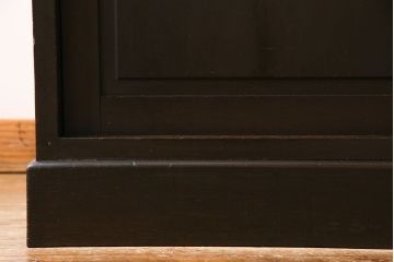レトロ家具　和製アンティーク　ナラ材　当時物色ガラス入り!レトロモダンな大型食器棚(キャビネット、カップボード、収納棚)