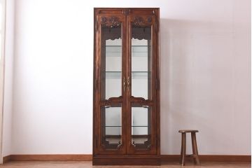 中古　DREXEL HERITAGE(ドレクセルヘリテイジ)　old continent(オールドコンチネント)　バンチングキャビネット(飾り棚、キュリオケース、ガラスショーケース)(定価約129万円)