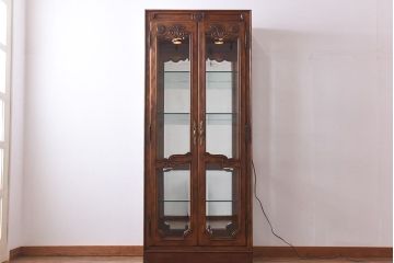中古　DREXEL HERITAGE(ドレクセルヘリテイジ)　old continent(オールドコンチネント)　バンチングキャビネット(飾り棚、キュリオケース、ガラスショーケース)(定価約129万円)