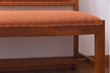 ビンテージ家具　昭和レトロ　ナラ材　木のぬくもりを感じるヴィンテージソファベンチ(長椅子)