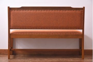 ビンテージ家具　昭和レトロ　ナラ材　木のぬくもりを感じるヴィンテージソファベンチ(長椅子)