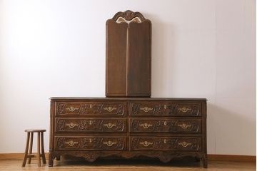 中古　美品　DREXEL HERITAGE(ドレクセルヘリテイジ)　old continent(オールドコンチネント)　ドレッシングチェスト(ドレッサー、三面鏡、ミラー、サイドチェスト)(定価約140万円)(R-029348)