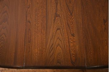 ヴィンテージ家具　イギリスビンテージ　ERCOL(アーコール)　ニレ材　オーバル型エクステンションテーブル(ダイニングテーブル、ラウンドテーブル)
