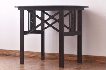 アンティーク雑貨　中古　ヤマハ(日本楽器・山葉)　和モダンな折りたたみテーブル(カフェテーブル、サイドテーブル)