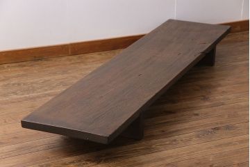 アンティーク家具　古民具・骨董　朴の木　味わい深い質感の裁ち板(作業台・テーブル・ローボード)