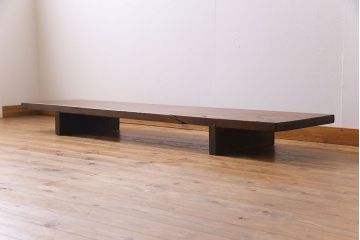 アンティーク家具　古民具・骨董　朴の木　味わい深い質感の裁ち板(作業台・テーブル・ローボード)