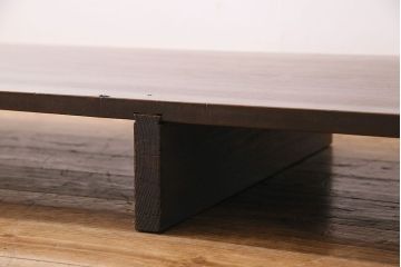 アンティーク家具　古民具・骨董　サワラ材　シンプルな一枚板の裁ち板(作業台・テーブル・ローボード)